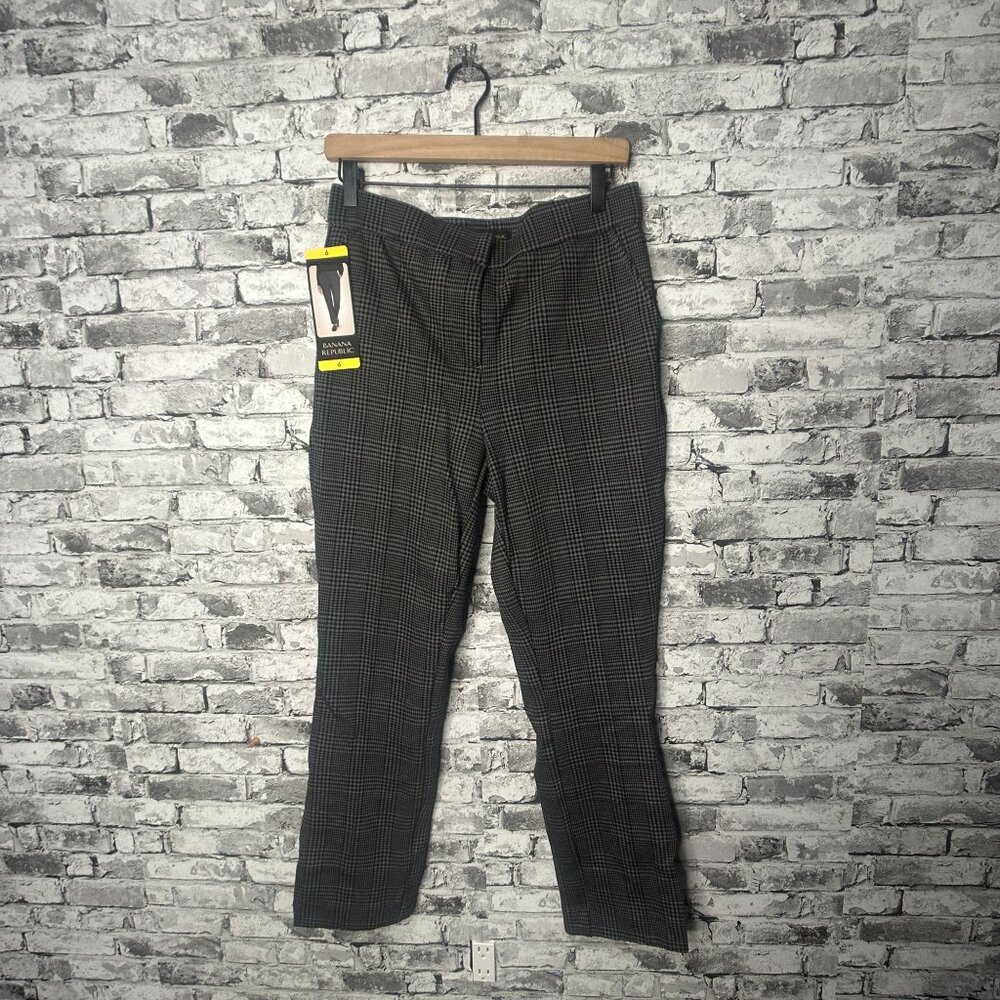 NWT Banana Republic Women's Ponte Pant Size 6 (Black White Checkered)